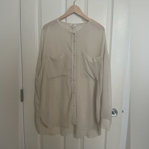 aritzia wilfred 100% silk oversized blouse